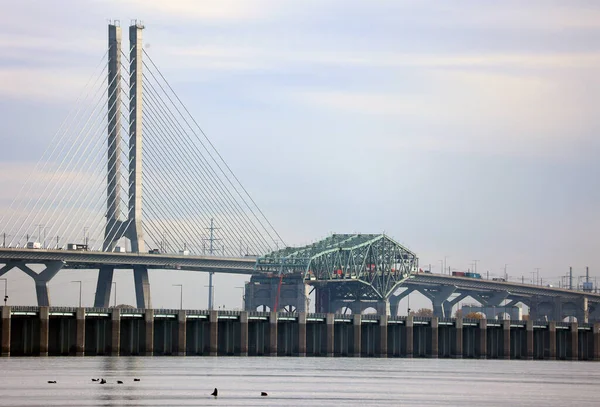 Montreal Canada 2022 Samuel Champlain Bridge Ένα Μέρος Της Παλιάς — Φωτογραφία Αρχείου