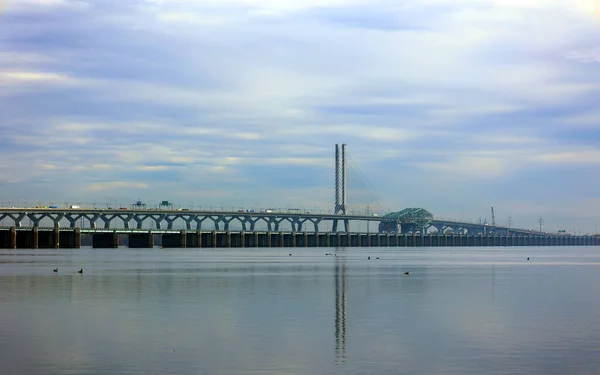 Montreal Canada 2022 Samuel Champlain Bridge Part Old Bridge Cable — Stock Photo, Image