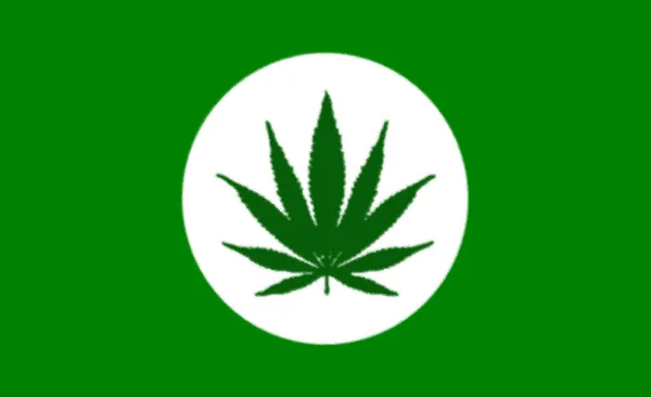 Vlag Embleem Van Marihuana — Stockfoto