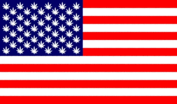 Flagge Der Usa Marihuana Blatt — Stockfoto