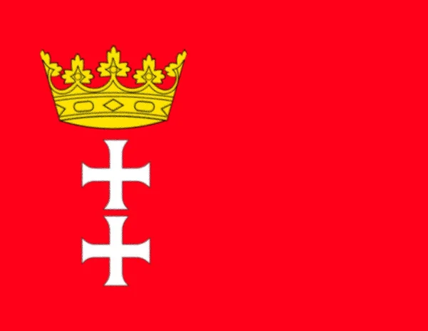 Flaga Wolnego Miasta Gdańska Niepodległe 1920 1939 — Zdjęcie stockowe