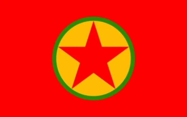 Bandeira Partido Dos Trabalhadores Curdistão — Fotografia de Stock