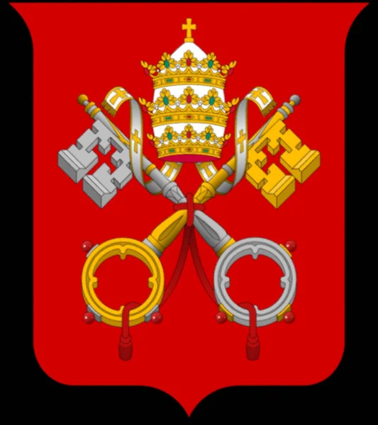 Герб Святого Престола Государства Ватикан Форме Сочетающей Два Скрещенных Ключа — стоковое фото