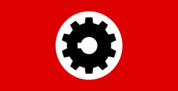 Bandera Del Partido Gobernante Mundial Nacional Los Pueblos Asociación Húngara —  Fotos de Stock