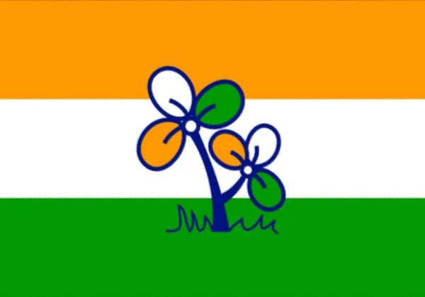 Σημαία Όλης Της Ινδίας Συνέδριο Trinamool — Φωτογραφία Αρχείου