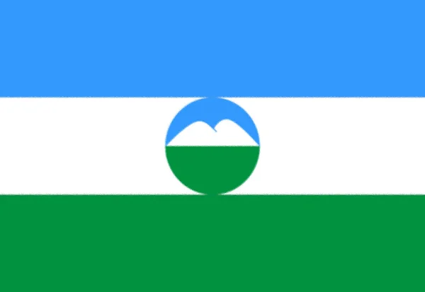 Zászló Kabardino Balkaria Oroszország — Stock Fotó
