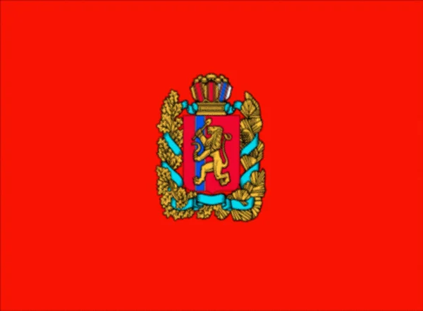 Flaga Kraju Krasnojarskiego Federacja Rosyjska — Zdjęcie stockowe