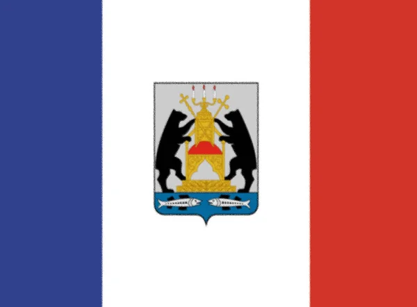 Прапор Області Новгород Російська Федерація — стокове фото