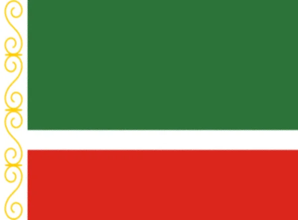 Csecsen Köztársaság Oroszország Zászlaja — Stock Fotó
