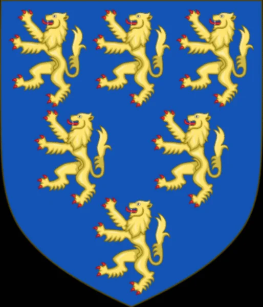 Arms Geoffrey Anjou Azure Six Lions Guardant Three Two One — Stock Photo, Image