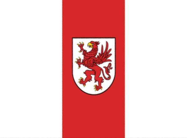 Vlajka Západopomořanské Vojvodství Polsko — Stock fotografie
