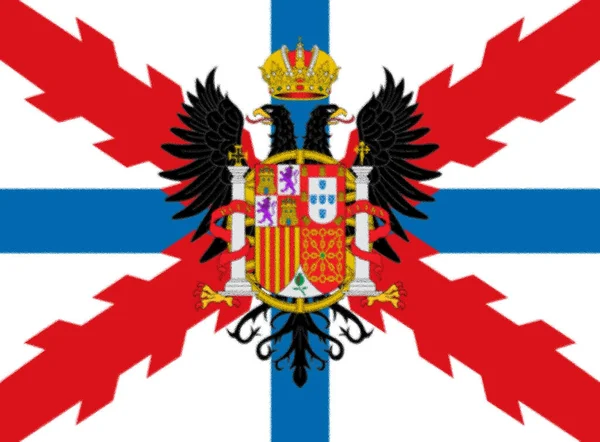 スペイン ポルトガル帝国の架空の旗 — ストック写真