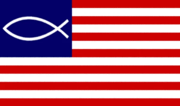 Χριστιανική Σημαία Και Ένα Νέο Σχέδιο Δεν Είχα Δει Πριν — Φωτογραφία Αρχείου