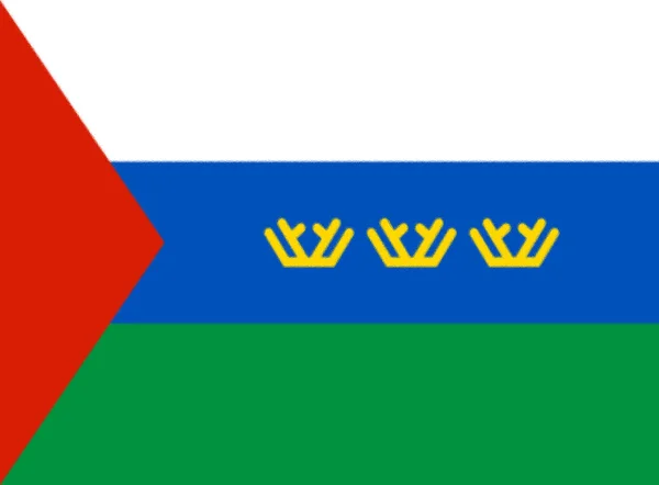 Vlag Van Oblast Tyumen Rusland — Stockfoto