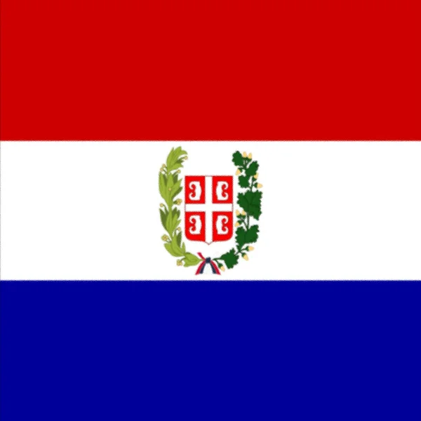 1835年起悬挂塞尔维亚国旗 — 图库照片