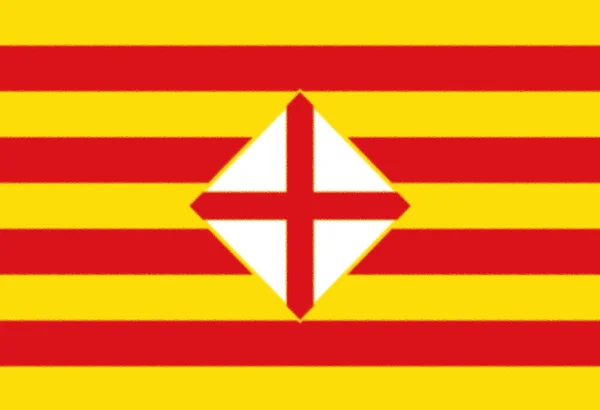 Flagga Barcelona Spanien — Stockfoto