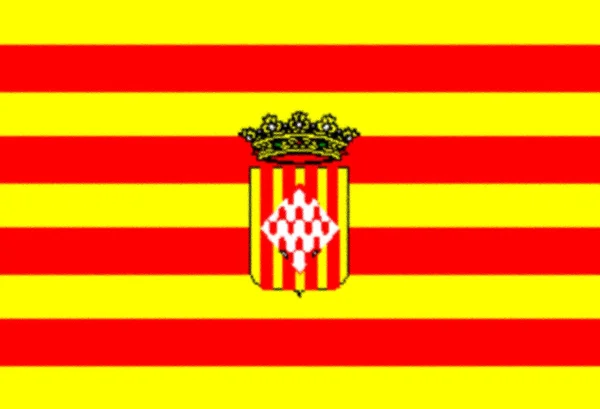 Bandeira Girona Espanha — Fotografia de Stock