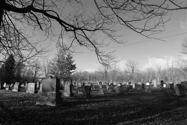 Bromont Quebec Canada 2022 Rural Graves Roman Catholic Cemetery Bromont — Stock Photo, Image