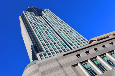 MONTREAL CANADA - 09 10 2022: 1000 de la Gauchetiere Montreal, Quebec, Kanada 'da bir gökdelendir. Montreal 'in en yüksek binası.. 