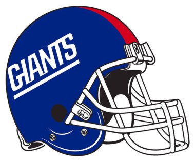 New York Giants 'ın logotype' ı Amerikan futbol takımının kaskı.