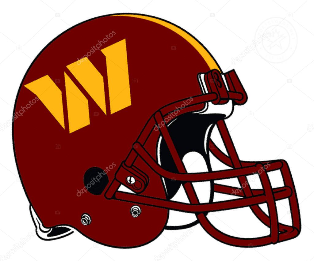 Logotype of Washington Commanders american football sports team on helmet