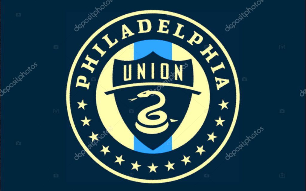 Logotype of Philadelphia Union football or soccer club from MLS league
