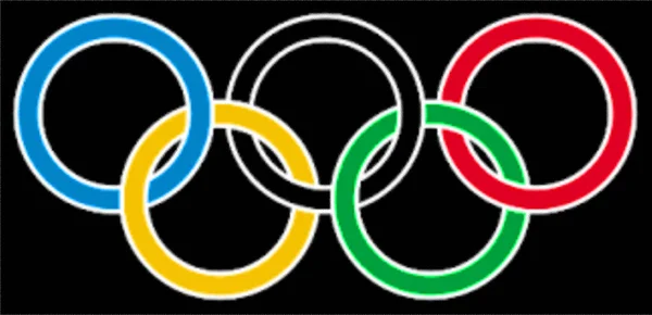 Logotype Olympic Games Black Background — Stock Photo, Image