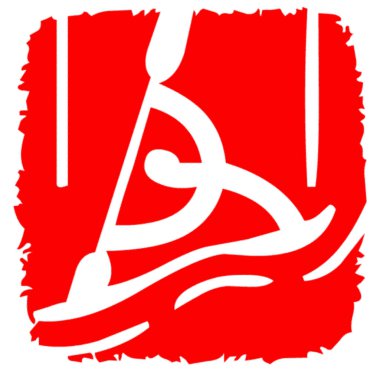Red and white logotype of Whitewater canoeing sport