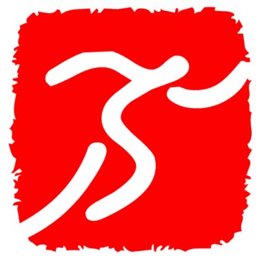 Red and white logotype of Athletics sport