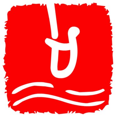 Red and white logotype of diving sport