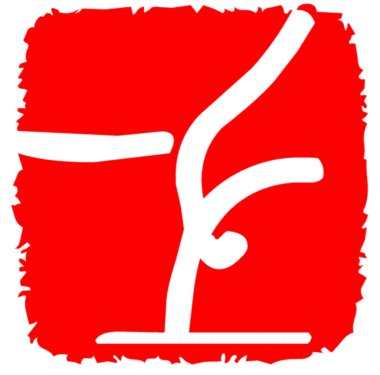 Red and white logotype of gymnastics sport