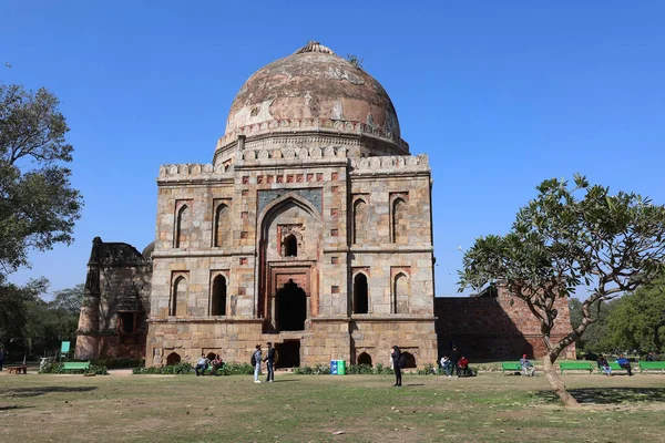 stock image DELHI INDIA - 02 11 2023: Lodi Gardens is a city park situated in New Delhi, India. it contains Mohammed Shah's Tomb, the Tomb of Sikandar Lodi, the Shisha Gumbad and the Bara Gumbad,