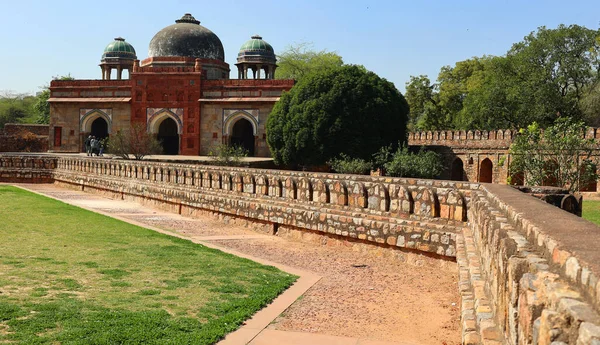 印度德里 2023 Isa Khans Tomb与Humayuns墓位于同一院落 它建于15世纪 汗是谢尔 苏里宫廷中的一位阿富汗贵族 — 图库照片