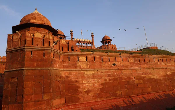 Delhi India 2023 Červená Pevnost Historickou Pevností Staré Čtvrti Dillí — Stock fotografie