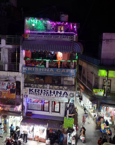Delhi India 2023 Main Bazar Tooti Chowk New Delhi Nachts — Stockfoto