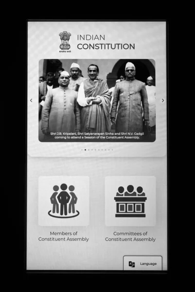 Történelmi Fekete Fehér Fotó Indiai Alkotmány — Stock Fotó