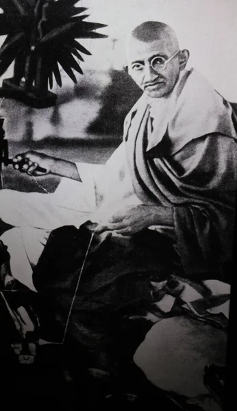 Мохандас Ганди 1869 1948 Выдающимся Лидером Индийского Движения Независимость Управляемой — стоковое фото