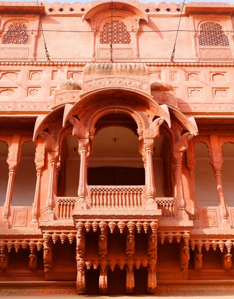 Bikaner Rajasthan India 2023 Dettagli Haveli Una Casa Città Tradizionale — Foto Stock