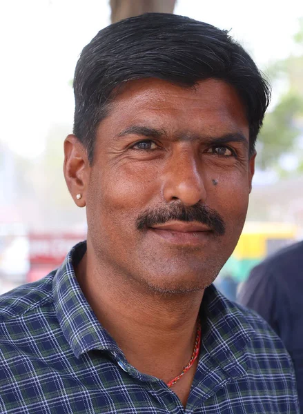 Bikaner Rajasthan India 2023 Retrato Homem Indiano Pequena Cidade Bikaner — Fotografia de Stock