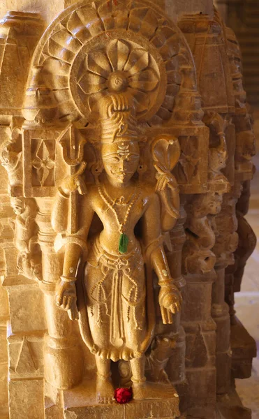 Jaisalmer Rajasthan India 2023年 仏教寺院におけるアプサラダンサー彫刻 — ストック写真
