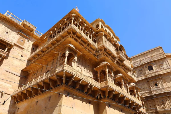 Jaisalmer Rajasthan India 2023 Деталі Гавелі Традиційним Міським Будинком Особняком — стокове фото