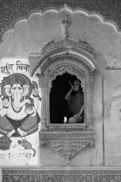 Jaisalmer Rajasthan India 2023 Detalles Haveli Una Casa Tradicional Mansión —  Fotos de Stock