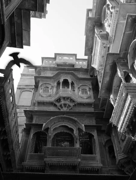 Jaisalmer Rajasthan India 2023 Podrobnosti Haveli Tradiční Měšťanský Dům Zámek — Stock fotografie