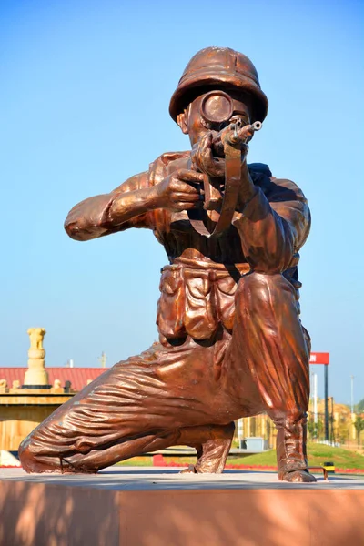 Jaisalmer Rajasthan India 2023 Pomnik Żołnierzy Brązu Muzeum Wojny Jaisalmer — Zdjęcie stockowe