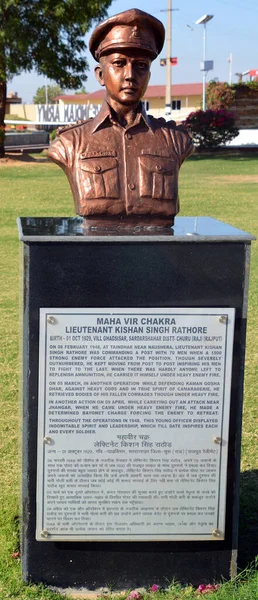 Jaisalmer Rajasthan India 2023年 Kishan Singh Rathore大佐 Mvcは1947年のインド パキスタン戦争の英雄です 彼は戦争中の彼の優雅な行為のためにMaha — ストック写真