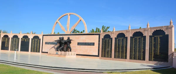 Jaisalmer Rajasthan India 2023 Statue Bronze Des Soldats Musée Guerre — Photo