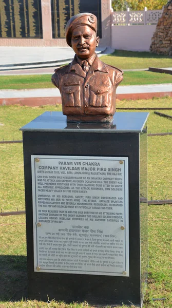 Jaisalmer Rajasthan India 2023年 会社のハヴィダール少佐ピルー シェカワットは インド軍の下士官であり インドで最も高い軍事的装飾324のParam Vir Chakraを受賞しました — ストック写真