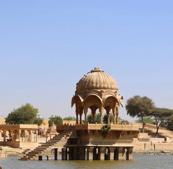 Jaisalmer Rajasthan India 2023 Lago Gadisar Mattino Serbatoio Acqua Artificiale — Foto Stock