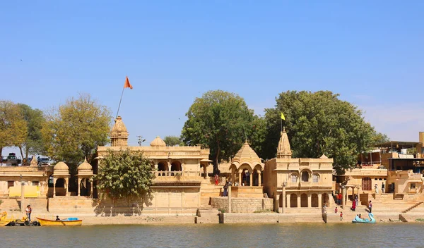 Jaisalmer Rajasthan India 2023 Lago Gadisar Pela Manhã Reservatório Água — Fotografia de Stock