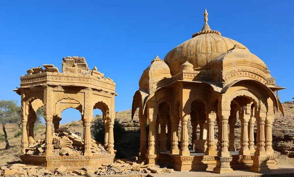 Jaisalmer Rajasthan India 2023 Vyas Chhatri Cenotaphs Burada Jaisalmer Muhteşem — Stok fotoğraf